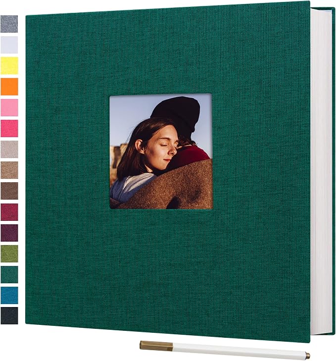 potricher Large Photo Album Self Adhesive 4x6 5x7 8x10 Pictures Linen Cover 80 by potricher