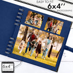 Bstorify Square Scrapbook Photo Albums 7 x 7 Inch Blue Hardcover - Image 4