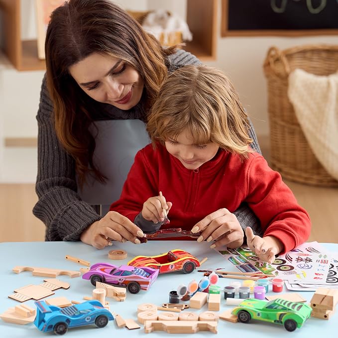 Klever Kits 4 DIY Wooden Race Cars-Build & Paint Your Own Wood Craft Kit - Image 8