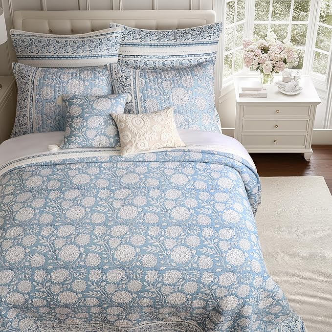 Levtex Home – Adare Blue Bedspread Set – Queen Bedspread and 2 Standard Shams – - Image 3