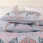 BLOOMHAVEN Quilt Set Twin Size, Patchwork Pink Floral Quilt Sets, Reversible - Image 5