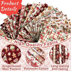 HunnmingRe 20 Pcs 10''x10'' Christmas Gingerbread Man Quilting Fabric Square - Image 3