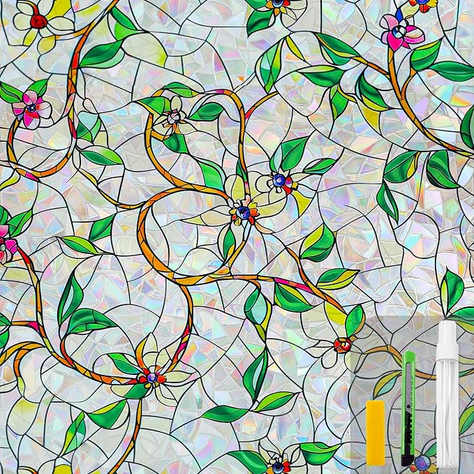 Window Privacy Film Stain Glass Window Film Rainbow Window Film Window clings by QHYsunshine