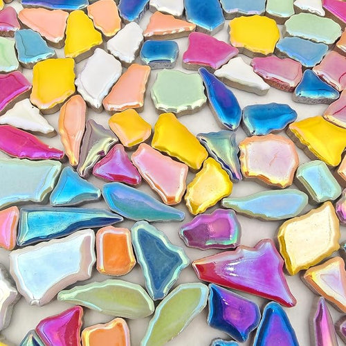 1.1lb Ceramic Mosaic Tiles, Mixed Colour Ceramic Mosaic Pieces - Image 2