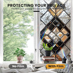Stained Glass Window Privacy Film: Non-Adhesive Sun and Landscape Mosaic Design - Image 5