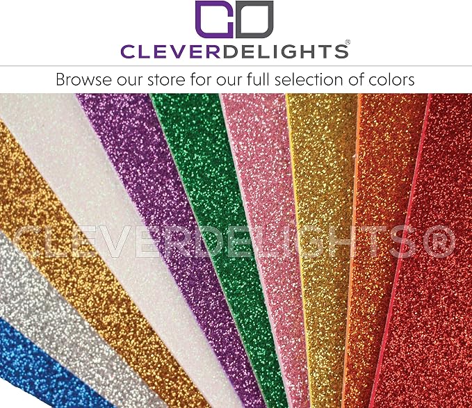 10 Pack - CleverDelights 8" x 12" Glitter Foam Sheets - Assorted Colors - Large - Image 9