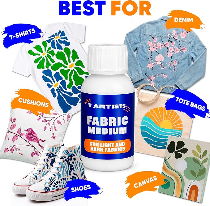 Fabric Medium for Acrylic Paint 8.45 fl oz – Turn Acrylics Into Washable Fabric - Image 4
