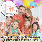 Ice Cream Birthday Invitations, 25 Double-Sided Invitation Cards - Image 4
