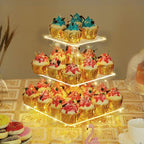 YestBuy 3 Tier Clear Square Cupcake Stand - Image 6