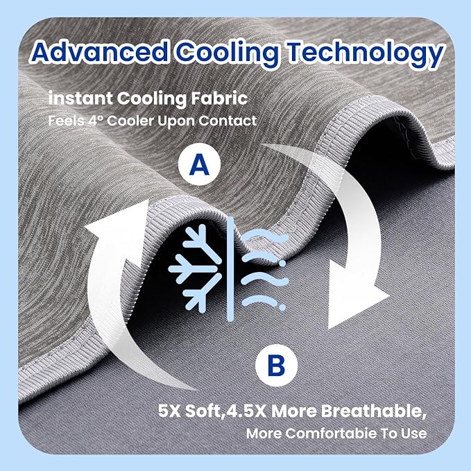 Topcee Cooling Blanket for Night Sweats Absorbs Heat to Keep Adults Cool on - Image 5