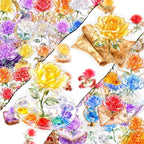 50Pcs Clear Crystal Rose Aesthetic Stickers - Image 4
