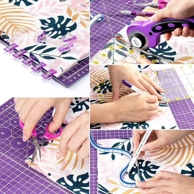 Nicecho Rotary Cutter Set, Sewing Quilting Supplies, 45mm Fabric Cutters - Image 7