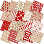 HunnmingRe 20 Pcs 10''x10'' Christmas Hot Cocoa Quilting Fabric Square Santa by HunnmingRe