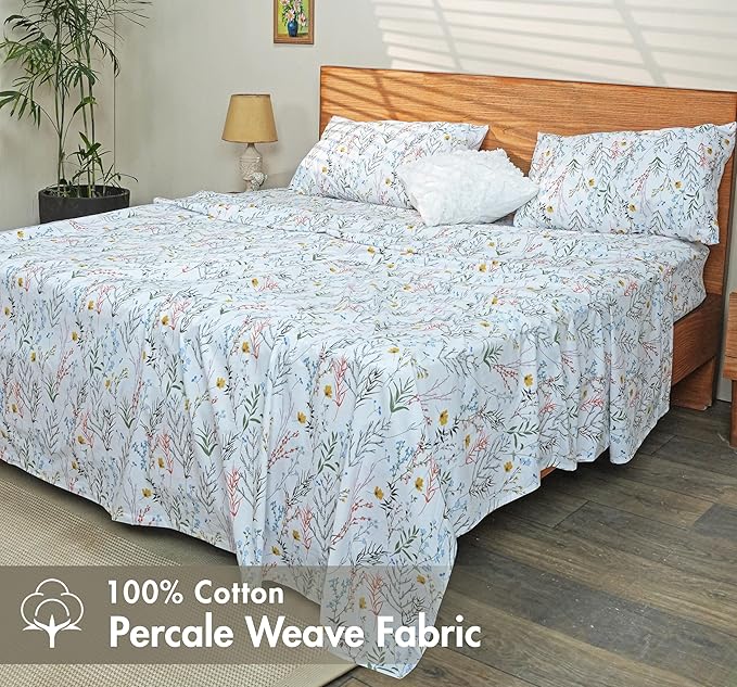 RUVANTI 100% Cotton Sheets – Twin Size Percale Bedding, Cooling & Breathable - Image 2