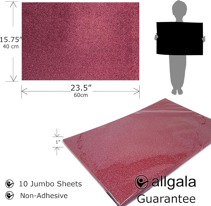 allgala Jumbo Self-Adhesive Glitter EVA Foam Sheets Paper Sheets - Image 2