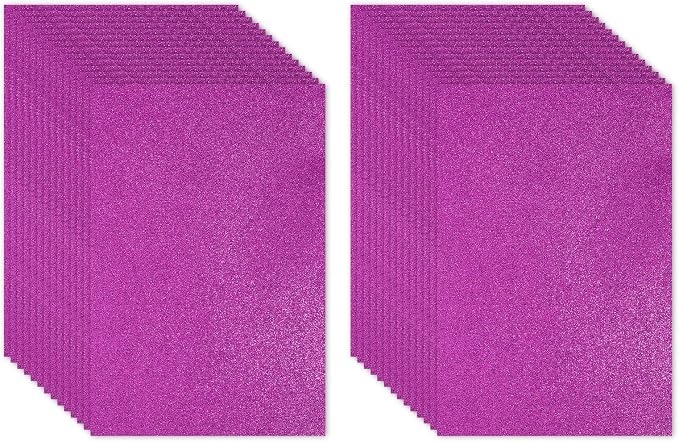 PATIKIL 30Sheets Purple EVA Glitter Foam Sheet 11.8 x 7.9 Inch 2mm Thick by PATIKIL