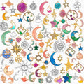 SANNIX 120Pcs Mixed Sun Star Moon Charms Jewelry Making Gold Enamel Charm by SANNIX