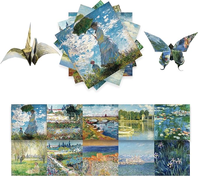 Origami Paper Kit 50 Sheets 6 Inch Square Double Sided Color 10 Vivid Colors by Bestartsuppliesforyou