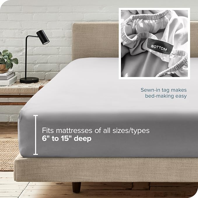 Bare Home Fitted Bottom Sheet Full Size - Image 6