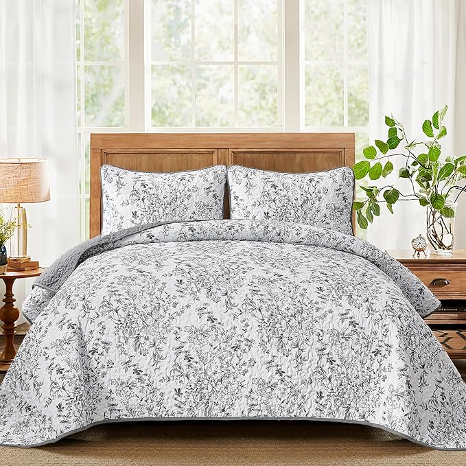 WONGS BEDDING Quilt Queen Size, Botanical Quilt by WONGSBEDDING