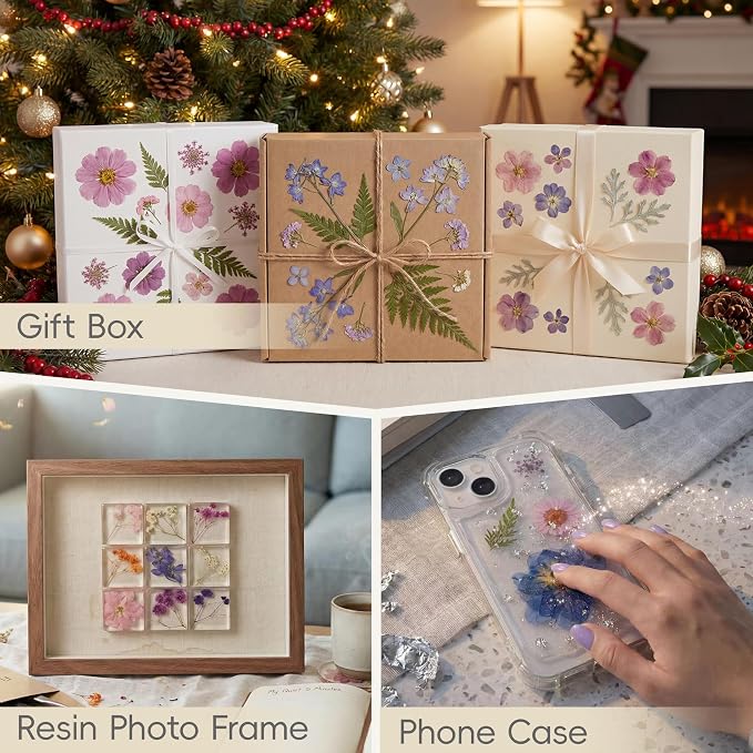 LUXEEASE 100P Pink Purple Blue Dried Pressed Flowers | Soft romantic shades - Image 8