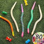 BBTO 80 Pieces Wooden Snake Bulk Jointed Flexible Unfinished Wooden Wiggly Snake - Image 4