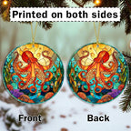 Faux Stained Glass Octopus Acrylic Hanging Ornament, Octopus Christmas Tree - Image 5
