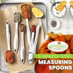 Spring Chef Stackable Stainless Steel Measuring Spoons Set of 6 w/Leveler | - Image 2