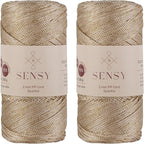 2 Pack of Sensy Premium 2mm 251 Yards Sparkle Polyester Rope 90% Polypropylene by SSENSY