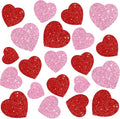 JarThenaAMCS 45Pcs Valentine' s Day Paper Cutouts Red Pink Glitter Heart Shape by JarThenaAMCS