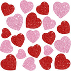 JarThenaAMCS 45Pcs Valentine' s Day Paper Cutouts Red Pink Glitter Heart Shape by JarThenaAMCS