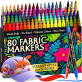 ARTISTRO 80 Fabric Markers for Clothes and Textiles – Permanent No-Bleed Fabric by ARTISTRO