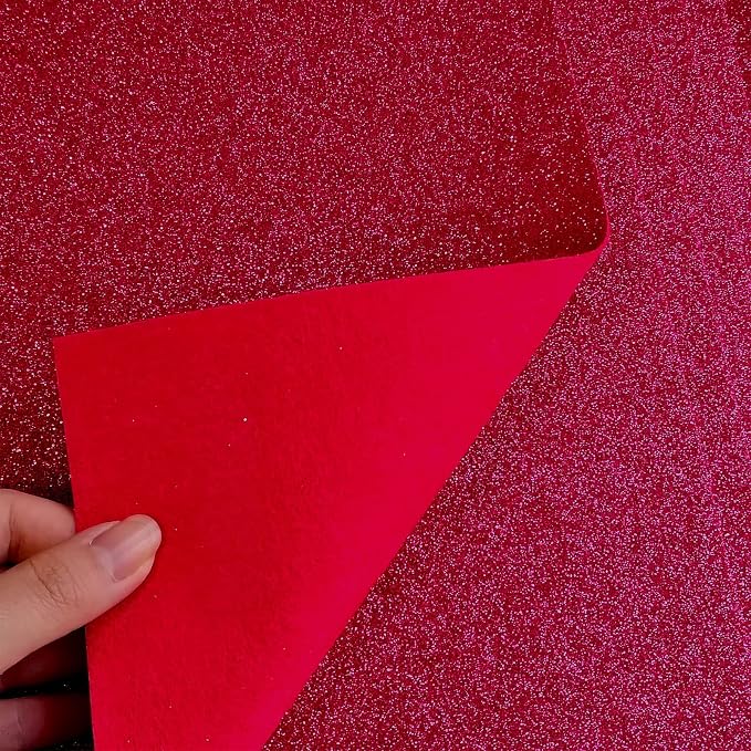 Glitter Felt Fabric, 8 x12 inches Felt Square Glitter - Image 3