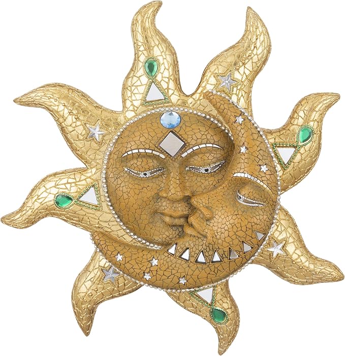 George S. Chen Imports Hand Painted Polyresin Mosaic Sun and Moon Face Wall by George+S.+Chen+Imports