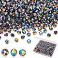 BONNY BOXX 1000pcs 6mm Acrylic Faceted Round Crystal Beads Transparent Black AB by BONNY+BOXX