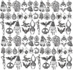 Hicarer 80 Pieces Antique Silver Pendants Charms Pendants Gothic Jewelry Making by Hicarer