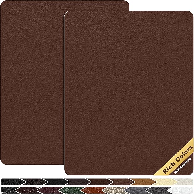 KING MOUNTAIN Leather Repair Patch, 2 Packs 9 x 11 Inches self Adhesive Leather by ForABetterHomeLife