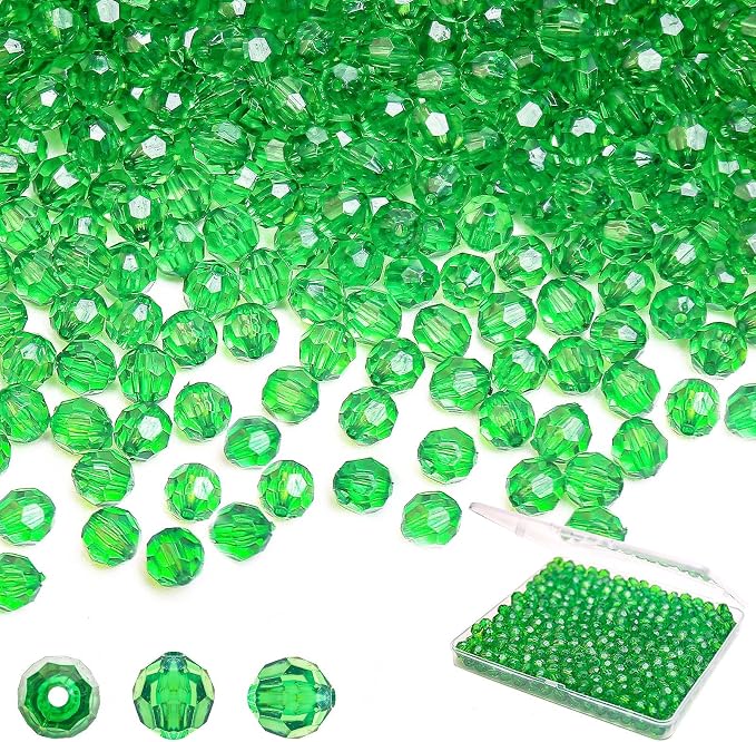 BONNY BOXX 1000pcs 6mm Acrylic Faceted Round Crystal Beads Transparent Deep by BONNY+BOXX