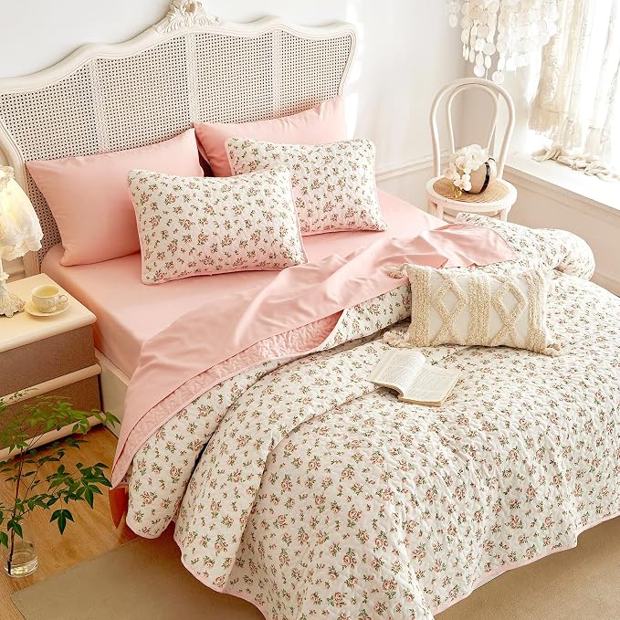 Wake In Cloud - Floral Quilt Set, Coquette Cottagecore Shabby Chic Flower - Image 4