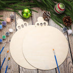 Anglechic 12 Pcs 12 Inch Christmas Ball Wood Cutouts DIY Wooden Christmas - Image 4