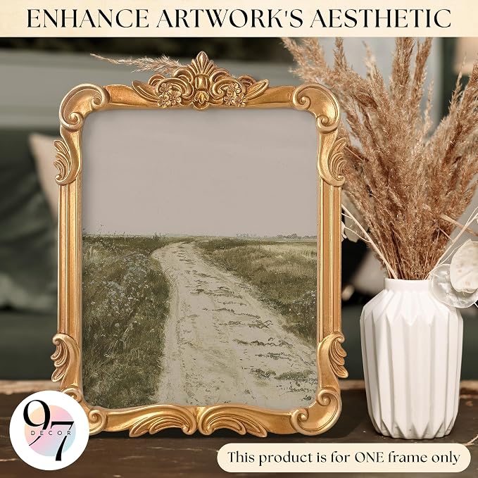 97 Decor 8x10 Vintage Picture Frame, Vintage Gold Frames 8x10 - Image 2