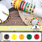 Fall Pony Beads for Friendship Bracelets 1000 Pcs 6x9mm Autumn Thanksgiving - Image 2