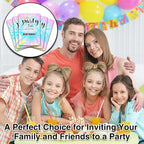 Tie Dye Theme Birthday Invitations, 25 Double-Sided It's Party Time Invitation - Image 4