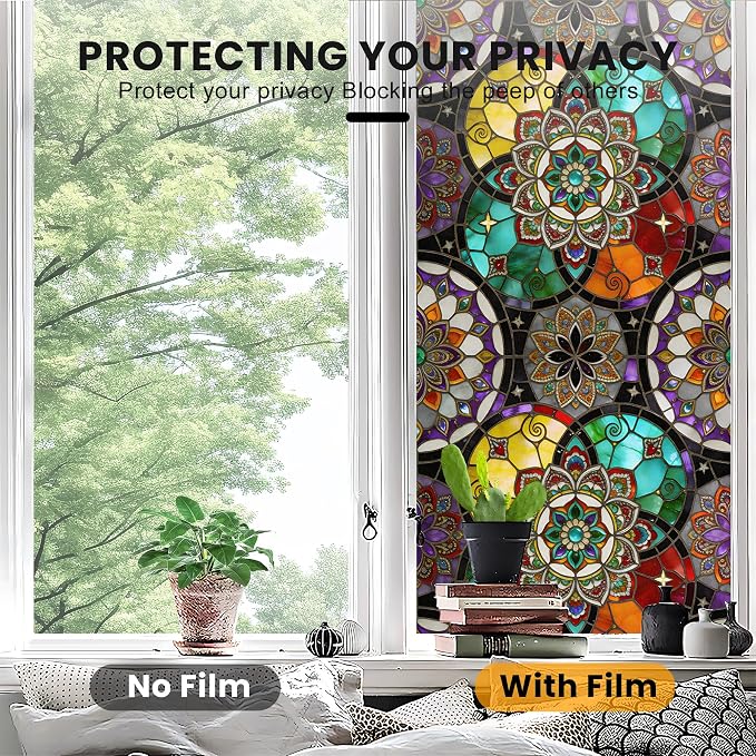 Stained Glass Window Privacy Film Static Cling - Image 5