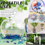 1 LB Mix Blue Flat Glass Beads, 160-180PCS Small Glass Marbles, Mini Flat Round - Image 6