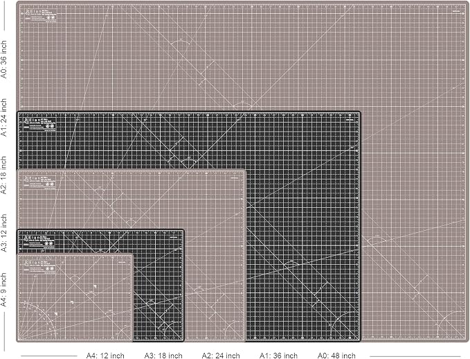 Elan Cutting Mat A1 Black & Taupe, Large Self Healing Cutting Mat 24 x 36 Inch - Image 5