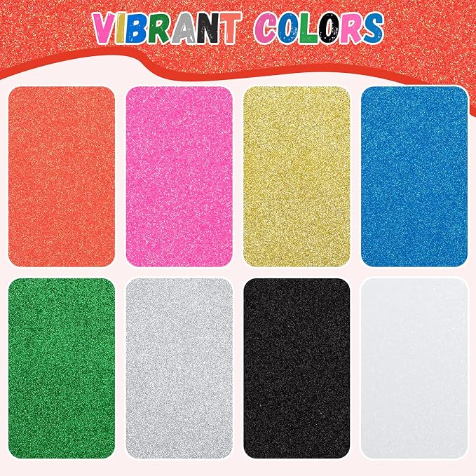 10 Pack Glitter Foam Sheets Craft 8 x 12 inch | Sparkles Foam Paper - Image 4