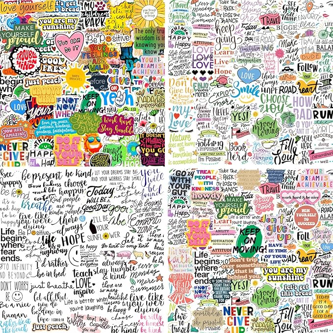 300PCS Positive Motivational Words Stickers by Yodeeni