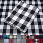 Pico Textiles 10 Yards Bolt Black and White Buffalo Plaid Checkered Flannel by PicoTextiles