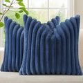 decorUhome Cozy Faux Fur Throw Pillow Covers 18x18 Set of 2 Decorative Soft by decorUhome